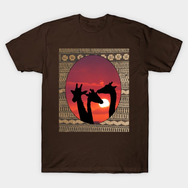 Giraffe Sunset T-Shirt by Artimaeus